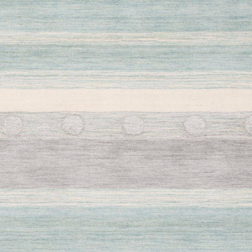 Aqua and Ivory Hand-Tufted Wool Round Kids Area Rug 8' x 10'