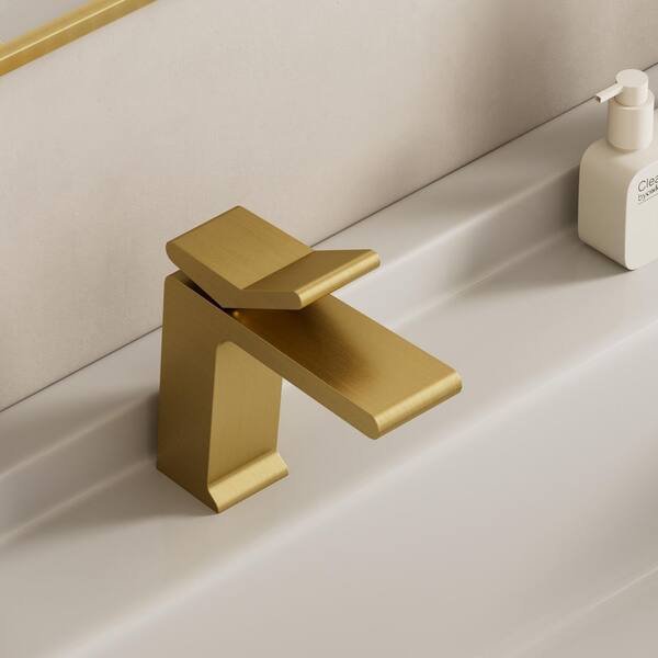 FARNE Single-Hole Single-Handle Bathroom Faucet in Brushed Gold