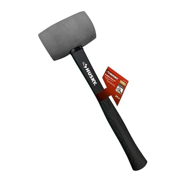 Husky 24 oz. Gray Rubber Mallet with 14 in. Fiberglass Handle