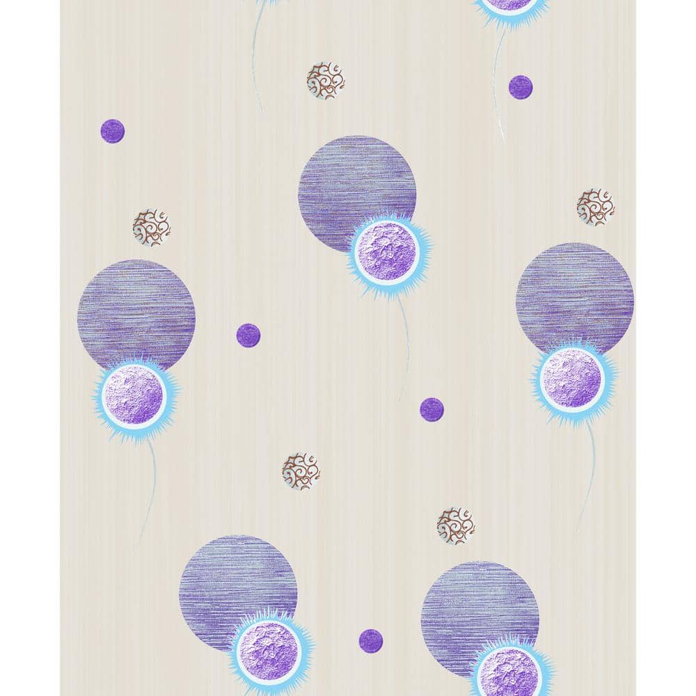 Falkirk Ophia Spheres Purple, Blue, Mauve Vinyl Peelable Roll (Covers 57 sq