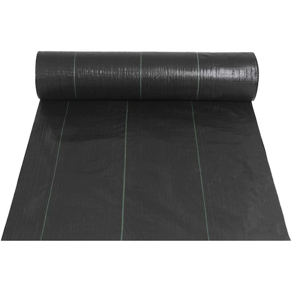 Agfabric 5 ft. x 25 ft. Landscape Weed Barrier PP Woven Garden Mat with Pins for Raised Bed Soil Erosion Control