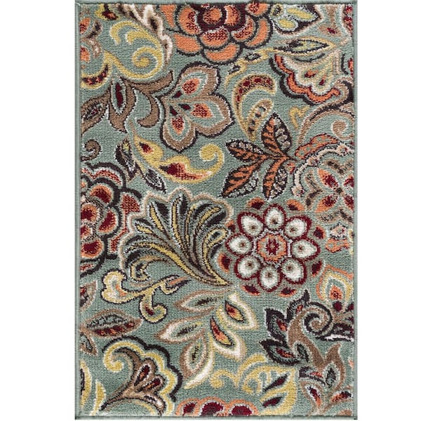 Deco Abstract Seafoam 2 ft. x 3 ft. Indoor Area Rug