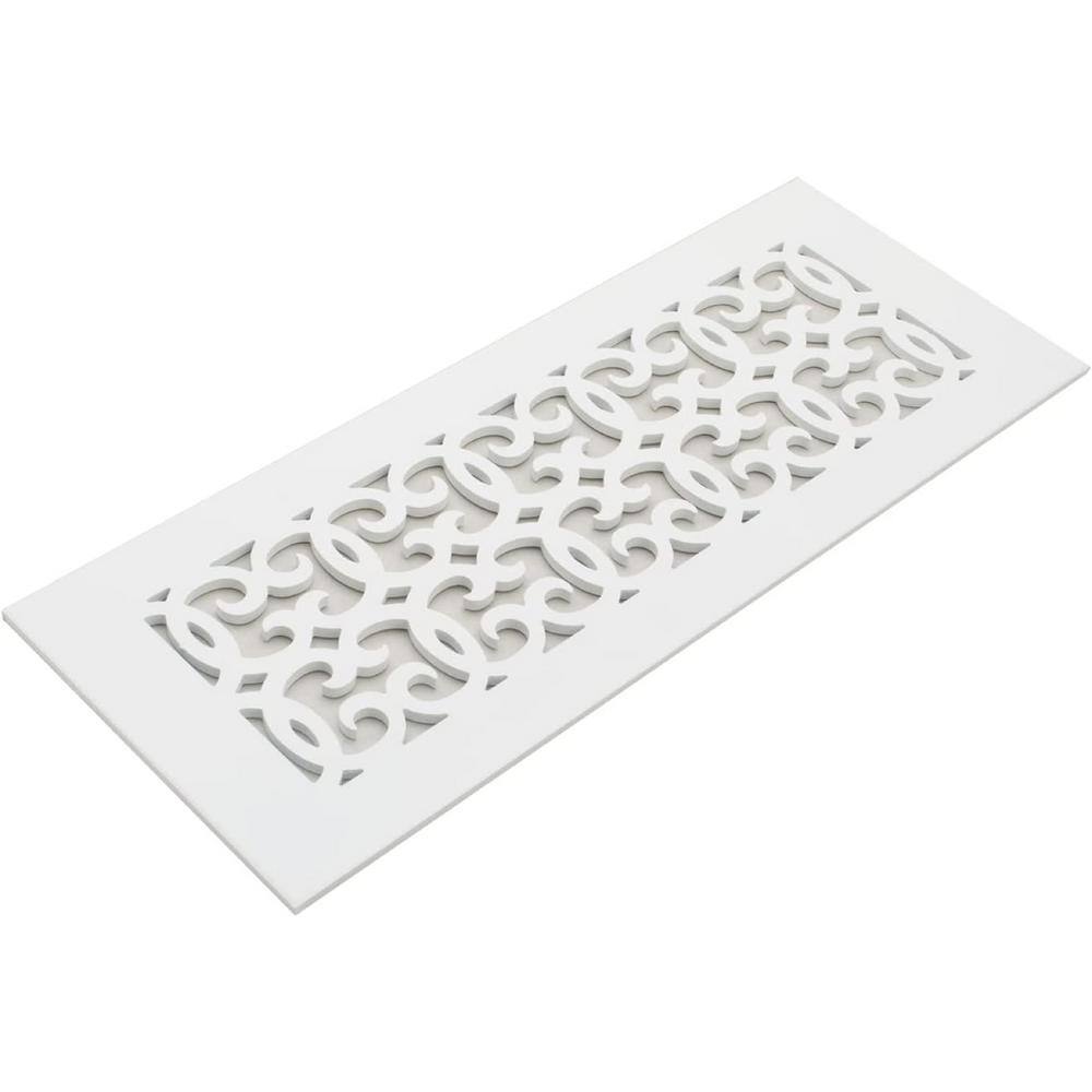 Versailles Series 10 in. x 4 in. White Steel Vent Cover Grille for Home Floors Without Mounting Holes price history on PriceWatchPro
