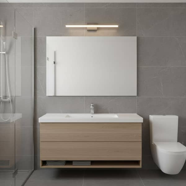 18 in. 1-Light 12W Black Integrated LED Vanity Light, Modern Wall Sconce Light Bar for Bathroom Mirror and Makeup