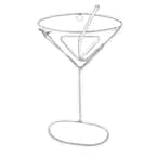 17.25 in. Neon Style LED Lighted Martini Glass Window Silhouette Decoration