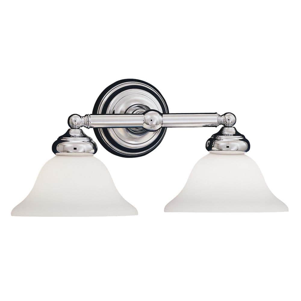 Redondo Classic Chrome 17.5" Wall Mounted Bath Bar with Satin Opal Glass