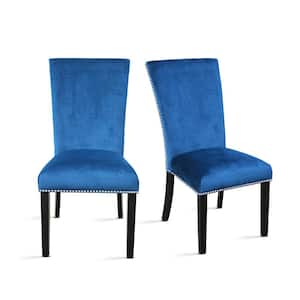 Camila Blue Velvet Counter Chair (Set of 2)