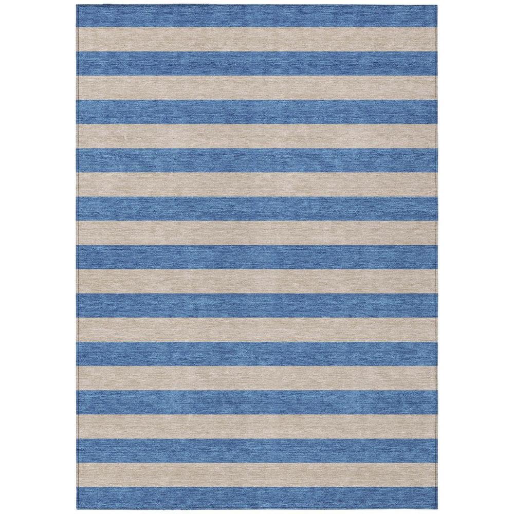 Blue and Tan 10 ft. x 14 ft. Woven Striped Polyester Rectangle Indoor/Outdoor Area Rug price history on PriceWatchPro