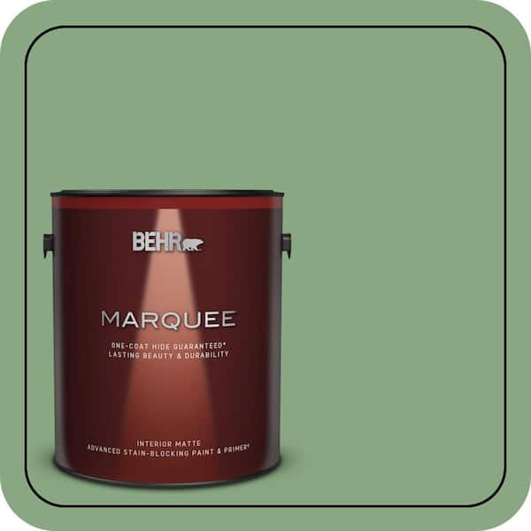 BEHR MARQUEE 1 gal. #M400-5 Baby Spinach One-Coat Hide Matte Interior Paint & Primer