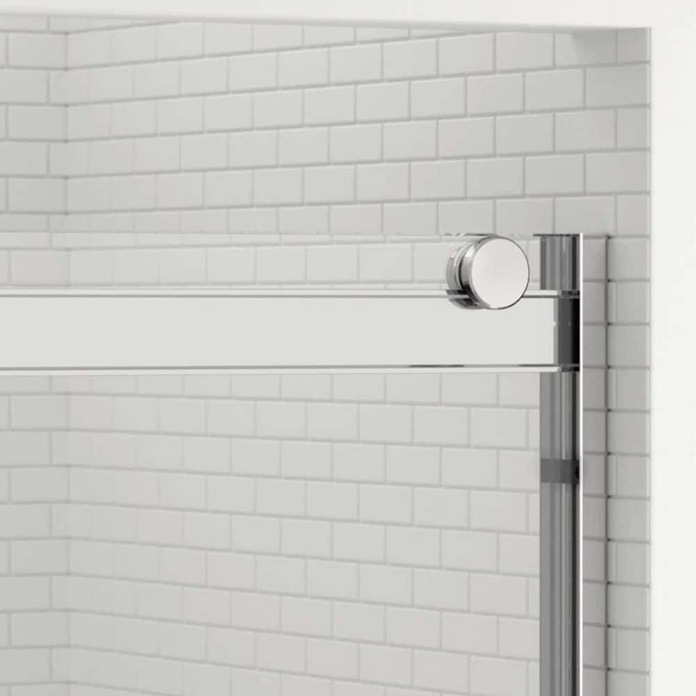 48" x 74" Chrome Frameless Double Sliding Shower Door