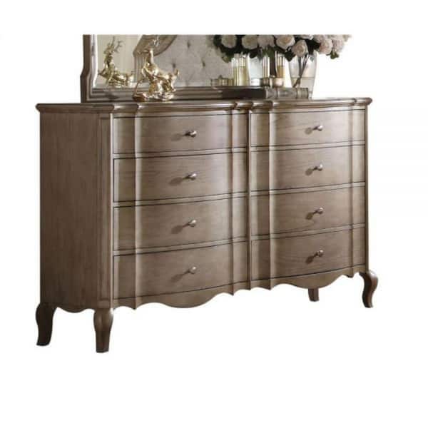 HomeRoots Amelia Antique Taupe 8-Drawers 64 in. Dresser