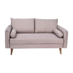 60 in. Taupe Fabric Seat Loveseat