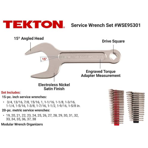 3/4-1-5/8 in., 19-38 mm Service Wrench Set with Modular Organizers (35-Piece)
