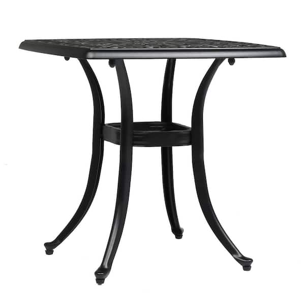 Karl home Black Square Aluminum Outdoor Side Table