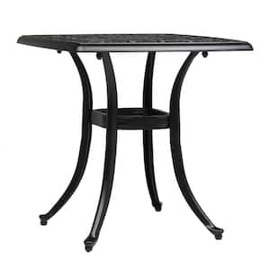 Black Square Aluminum Outdoor Side Table