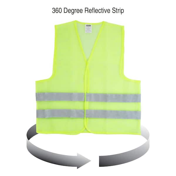 Stalwart Fluorescent Green Polyester High Visibility Reflective Safety Vest (10-Pack)