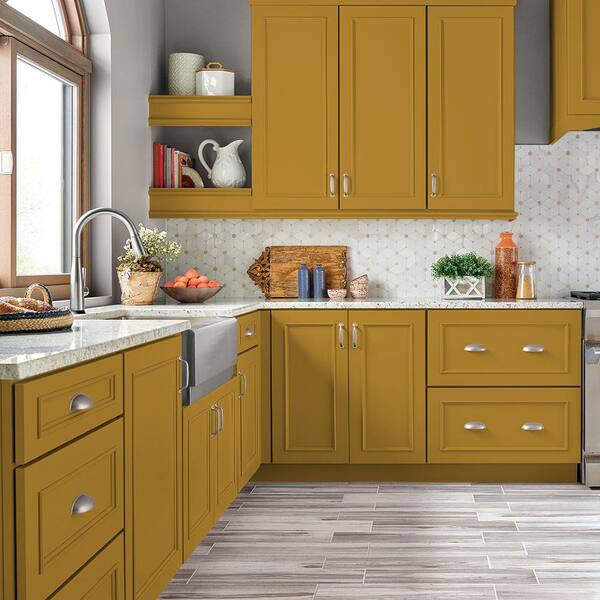 BEHR PREMIUM 1 qt. #M290-7 Turmeric Semi-Gloss Enamel Interior