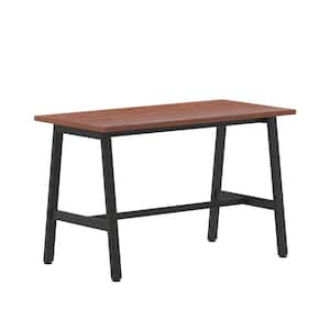 24 in. Rectangle Walnut Engineered Wood Executive Desk