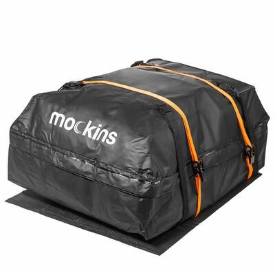 44 in. x 34 in.x 18 in. Waterproof Cargo Roof Bag Set, 15 cu. ft. of Dry Storage Space, Car Roof Mat & 2 Ratchet Strap