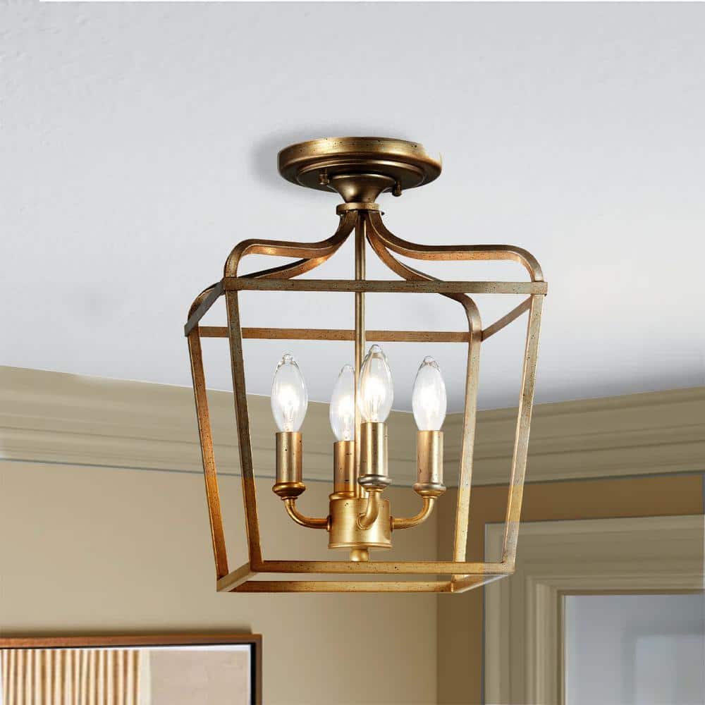 Brio Gold Crystal Lantern Pendant with Dimmable LED