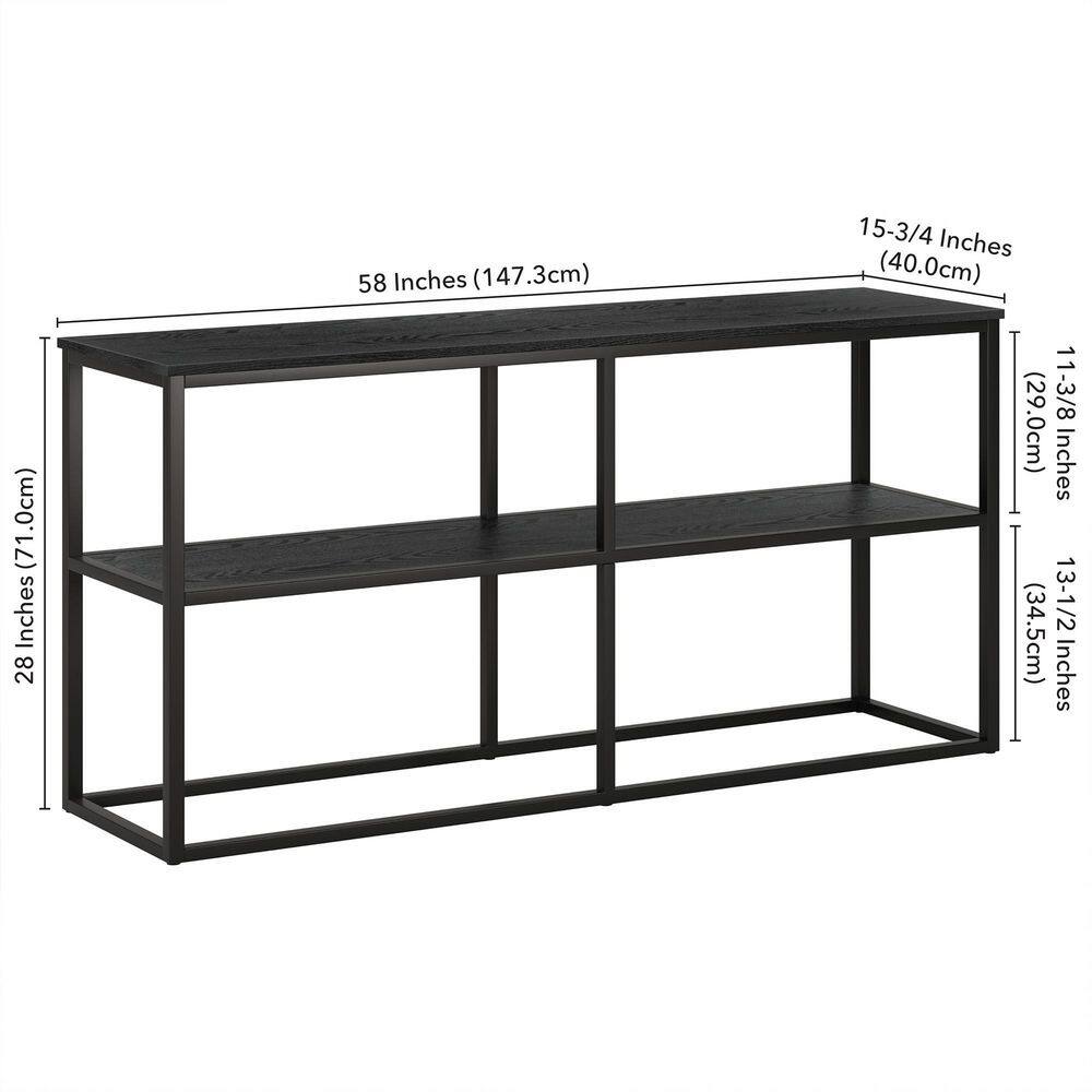 Black Grain Industrial Rectangular TV Stand for 65" TVs
