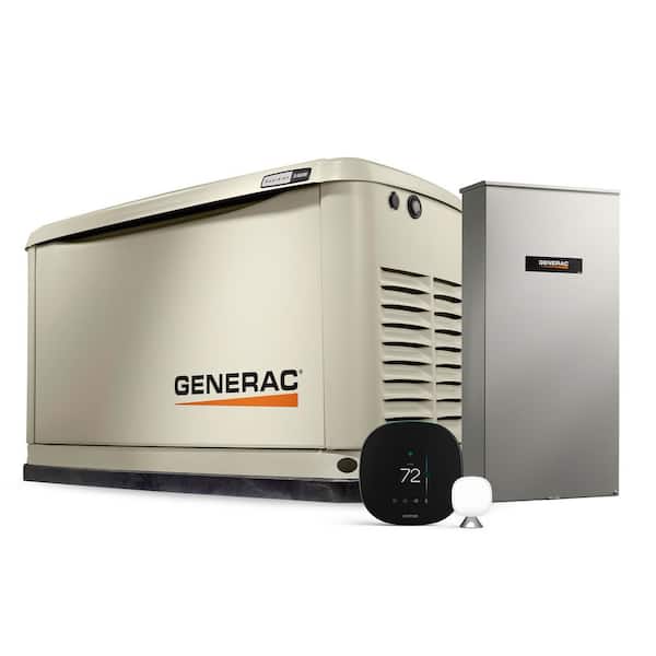 24000-Watt Dual Fuel Standby Generator with Smart Home Monitoring, 200-AMP Transfer Switch and Smart Thermostat