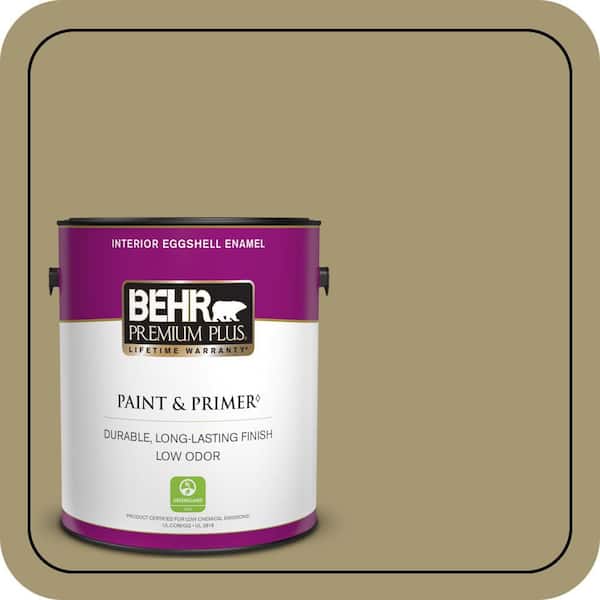 BEHR PREMIUM PLUS 1 gal. #S330-5 Dried Chive Eggshell Enamel Low Odor Interior Paint & Primer