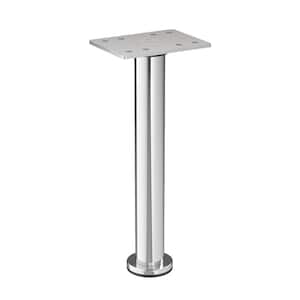7 7/8 in. (200 mm) Chrome Stainless Steel 201 Round Furniture Leg with Leveling Glide