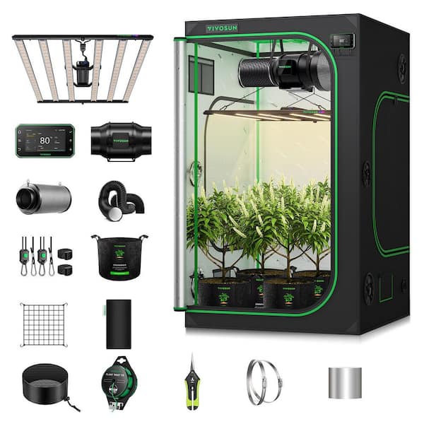 4 ft. x 4 ft. Smart Grow Tent Kit with E42A+ Controller, Full-Spectrum LED Grow Light, Ventilation Automation System