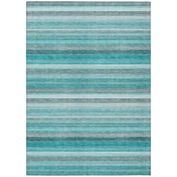 Addison Rugs Chantille ACN535 Teal 2 ft. 6 in. x 3 ft. 10 in. Machine Washable Indoor/Outdoor Geometric Area Rug