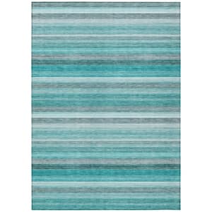 Chantille ACN535 Teal 5 ft. x 7 ft. 6 in. Machine Washable Indoor/Outdoor Geometric Area Rug