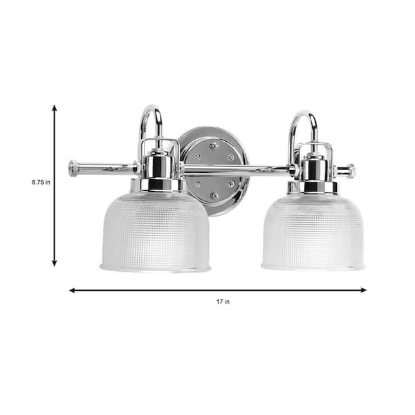 chrome 2 light bathroom fixture