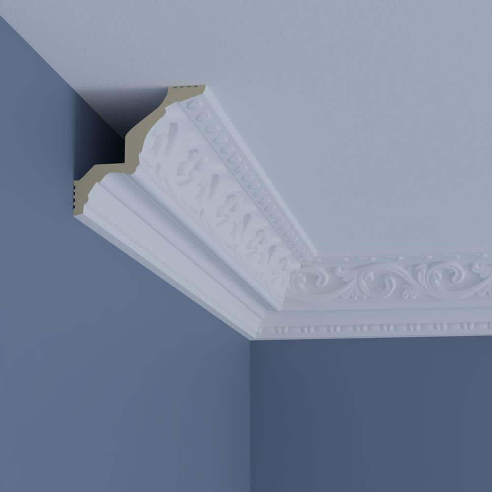 Madeline 96 in. Polyurethane Crown Moulding with Intricate Patterns