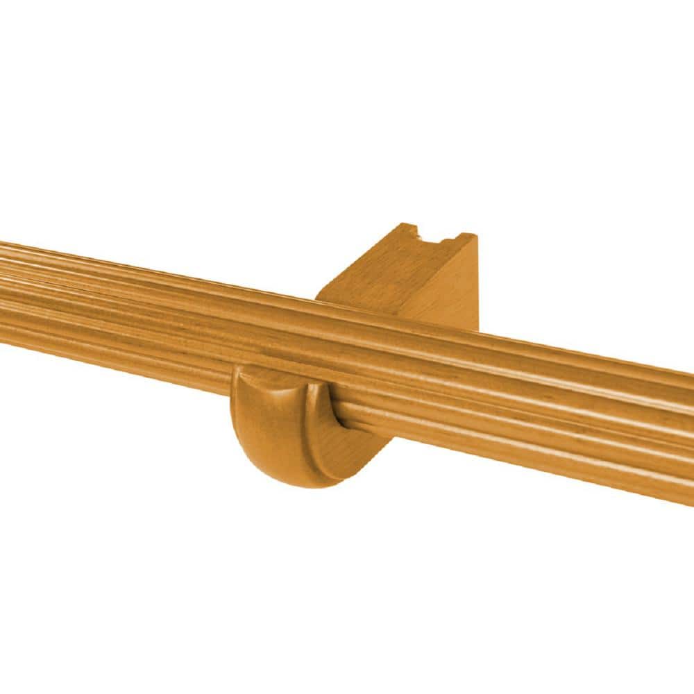 Heritage Oak 4FT Reeded Wood Curtain Rod