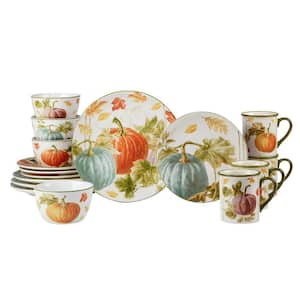Autumn Harvest 16-Piece Multicolored Earthenware Dinnerware Set (Service Set for 4)