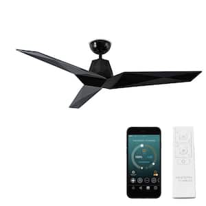 Vortex 60 in. Indoor/Outdoor Gloss Black 3-Blade Smart Ceiling Fan with Wall Control