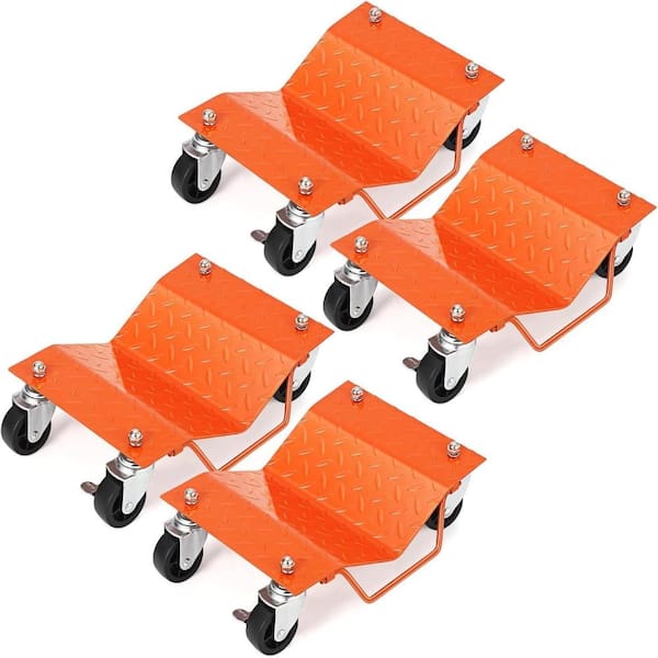 Car Dolly Set of 4, 6000 LBS Capacity Car Wheel Dolly with Lock, Wheel Dollies for Vehicle Moving, Garage Auto Repair