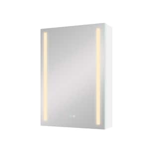 20 in. W x 30 in. H Rectangular Aluminum Medicine Cabinet with Mirror, LED Dimmable Light and Adjustable Shelf