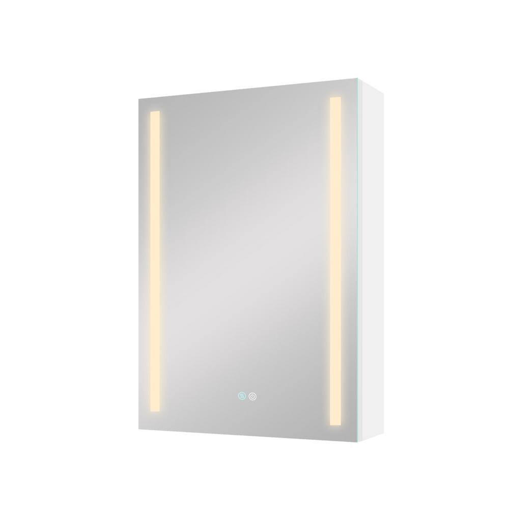 EPOWP 20 in. W x 30 in. H Rectangular Aluminum Medicine Cabinet with Mirror, LED Dimmable Light and Adjustable Shelf, Right open -  LX-MECA-5-2