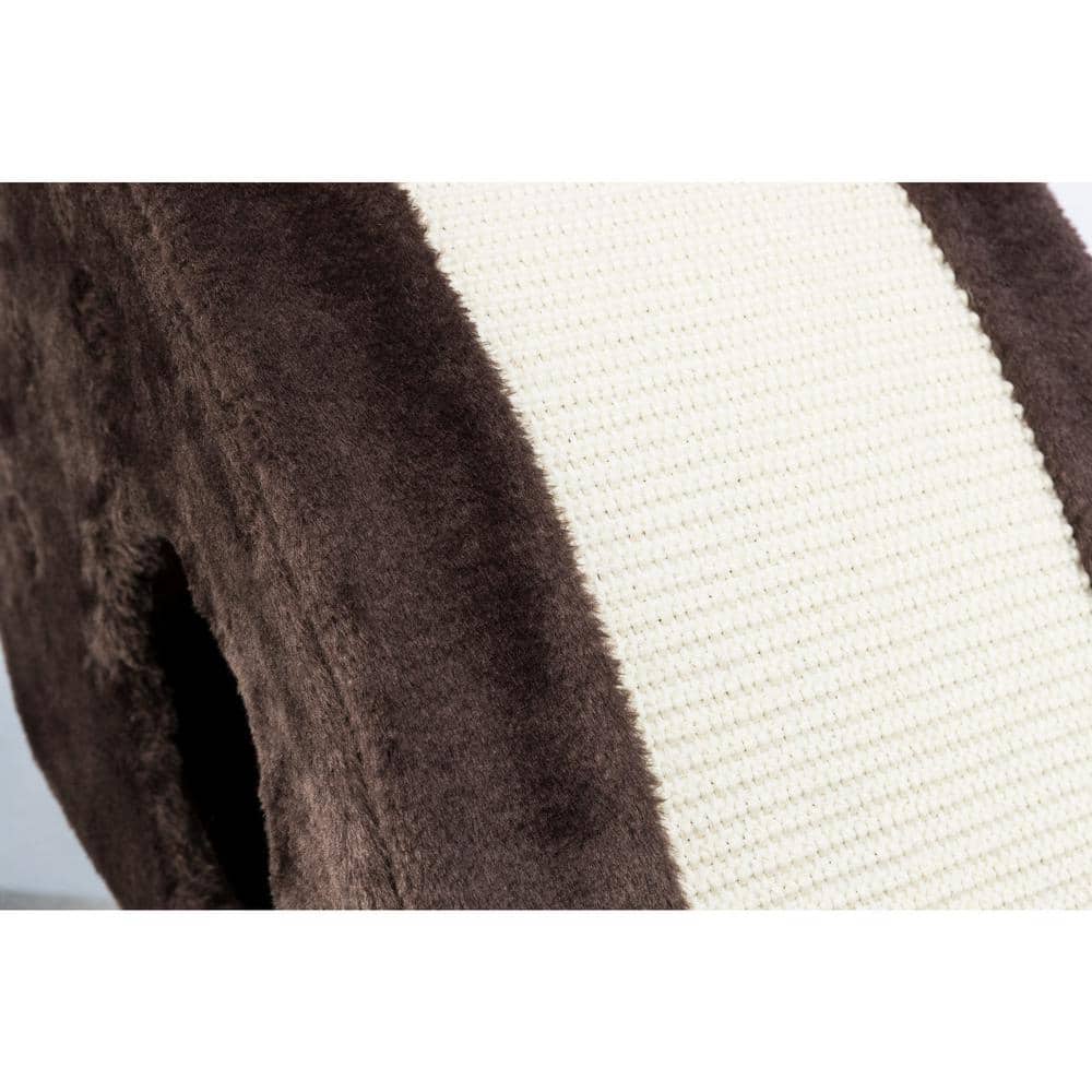 Chocolate Brown Sisal Cat Condo with Scratching Surface