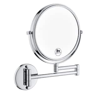 9 in. W x 8 in. H Small Oval Steel Framed Wall Bathroom Vanity Mirror in Chrome