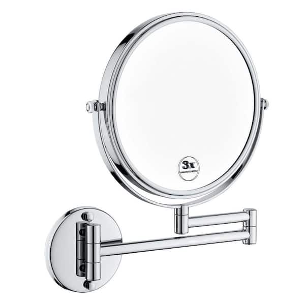 Unbranded 9 in. W x 8 in. H Small Oval Steel Framed Wall Bathroom Vanity Mirror in Chrome