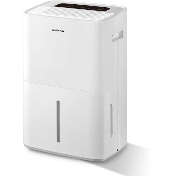 Amana 50 pt. 4,500 sq. ft. Portable Dehumidifier with Pump for Basement, 115-Volt, with Auto-Shutoff and Timer in White