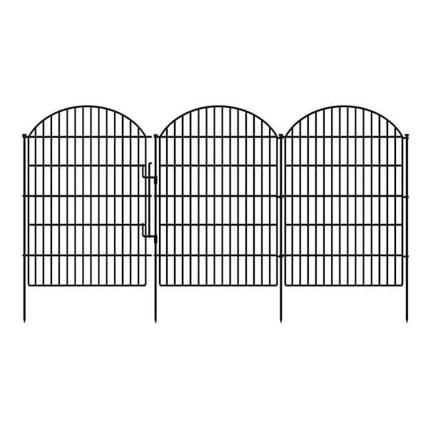 Oyezvary 40 in. Rustproof Metal Decorative Garden Fence with Lock No Dig Animal Barrier Rabbit Fencing Temporary Panel Border