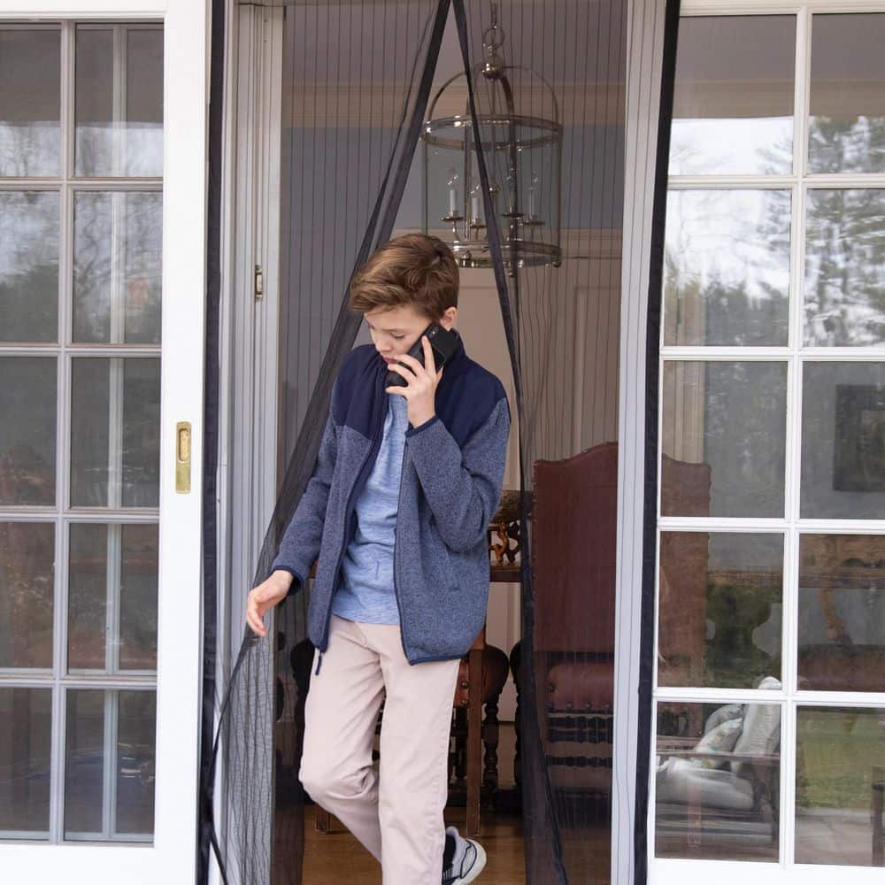 Magic Mesh Elite Black Magnetic Screen Door for Outdoor Use