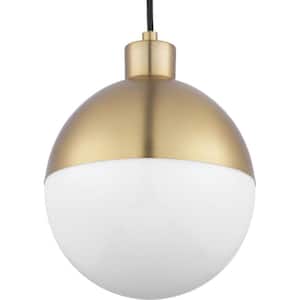 Globe 1-Light Brushed Bronze Integrated LED Pendant Light
