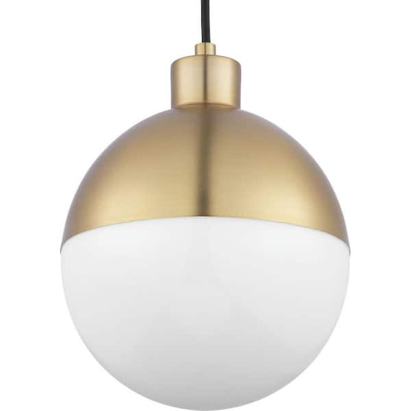 Globe 1-Light Brushed Bronze Integrated LED Pendant Light