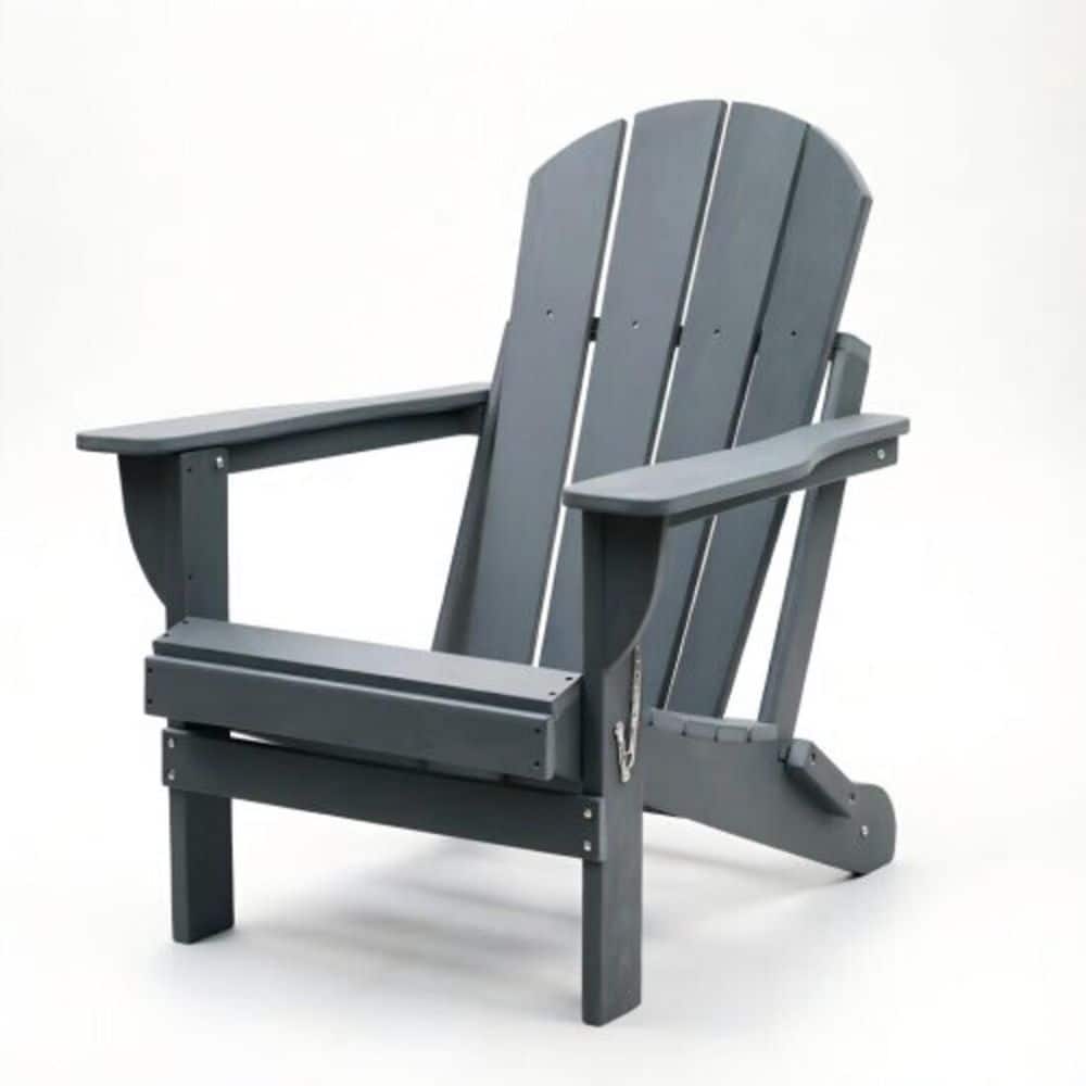 Fren Grey HDPE Plastic Wood-Grain Folding Adirondack Chair with Dual Cup Holders price history on PriceWatchPro