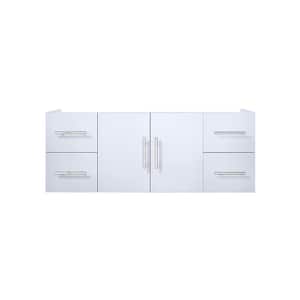 Geneva 48 in. W x 22 in. D Glossy White Bath Vanity without Top