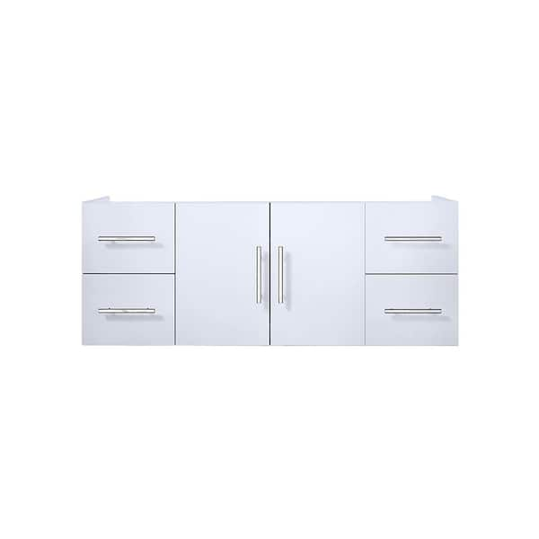 Geneva 48 in. W x 22 in. D Glossy White Bath Vanity without Top